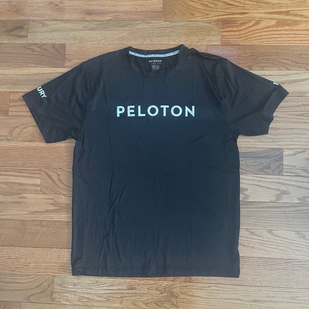 Peloton Unisex L Century Club T Shirt Black 100 Ride Milestone Workout
